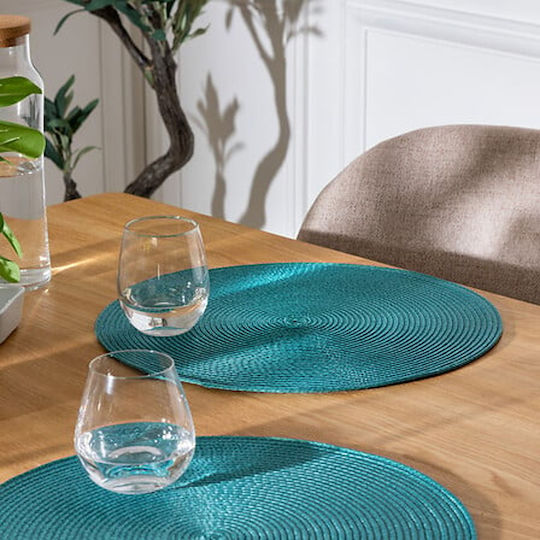 Atmosphera Platzdeckchen Rund Stoff Grün 38cm 1Stück