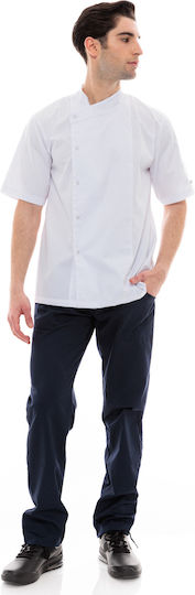 IdealPress Haina Bucătar Unisex Alb cu Mâneci scurte