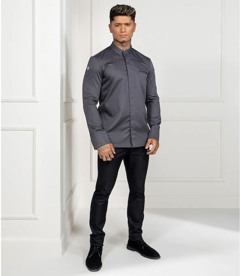 Le Nouveau Chef Σακάκι Σεφ Ανδρικό Γκρι με Μακρύ Μανίκι Cooltex Alain Dark