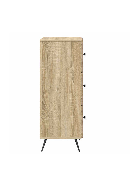 Wooden Storage Drawers with 3 Drawers L33xW34.5xH90cm