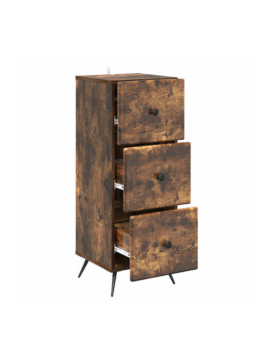 Wooden Storage Drawers with 3 Drawers L33xW34.5xH90cm