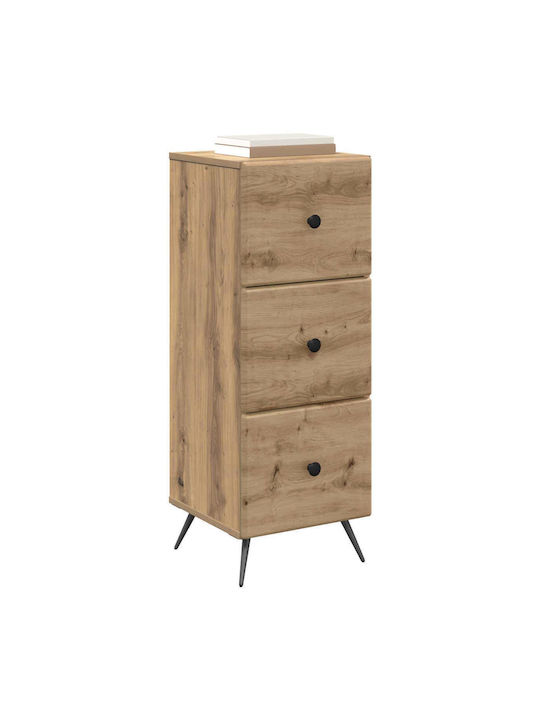 Wooden Storage Drawers with 3 Drawers L33xW34.5xH90cm
