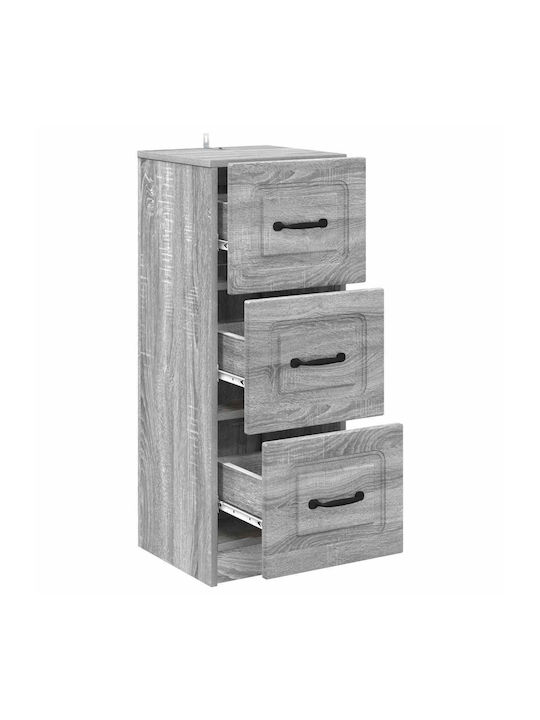 Wooden Storage Drawers with 3 Drawers L33xW34.5xH87cm
