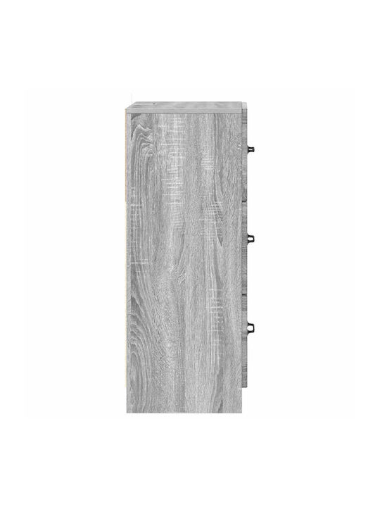 Wooden Storage Drawers with 3 Drawers L33xW34.5xH87cm