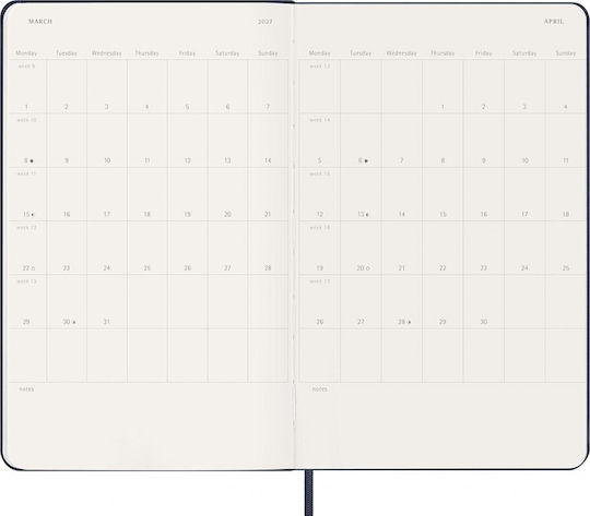 Moleskine Classic Planner 2026 2027 Weekly Notes 18 Month Blue Large 13x21 Hard Cover 8056999279783