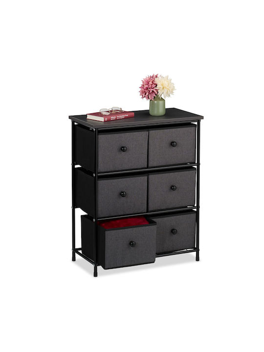 Sertar De Depozitare Din Lemn Metal Și Țesătură L60xL32xÎ73cm