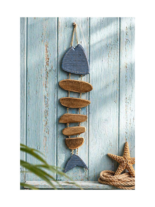 Kaemingk Handmade Blue Hanging Wall Decor Made of Wood 54x2x54cm