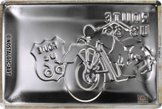 Nostalgic Art Placă 3D Hartă Bicicletă Route 66 30x20cm Nostalgic Art Placă 3D Hartă Bicicletă Route 66 30x20cm