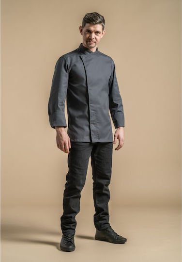 Clement Design Σακάκι Σεφ Unisex Γκρι με Μακρύ Μανίκι Murano