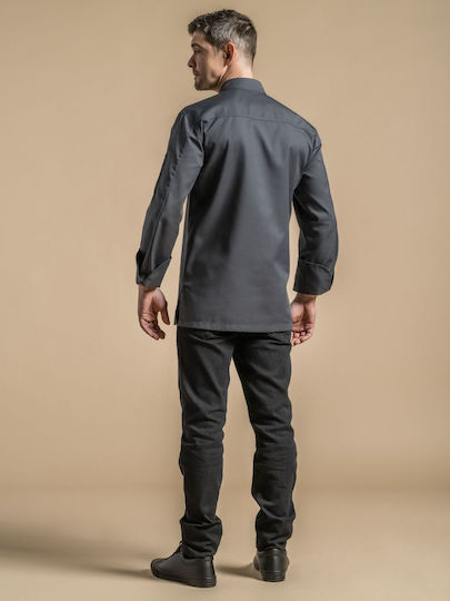 Clement Design Σακάκι Σεφ Unisex Γκρι με Μακρύ Μανίκι Murano