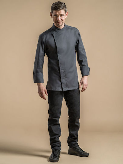 Clement Design Σακάκι Σεφ Unisex Γκρι με Μακρύ Μανίκι Murano