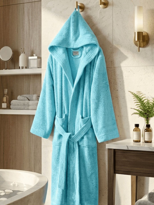 Colori Bathrobe with Hood Turquoise Aqua 500gr/m²