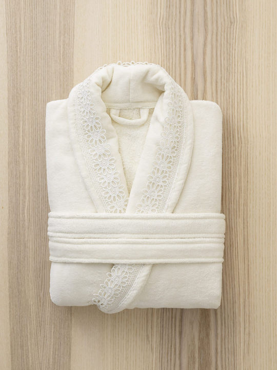 Nima Seren Bathrobe with Collar Ivory 380gr/m²