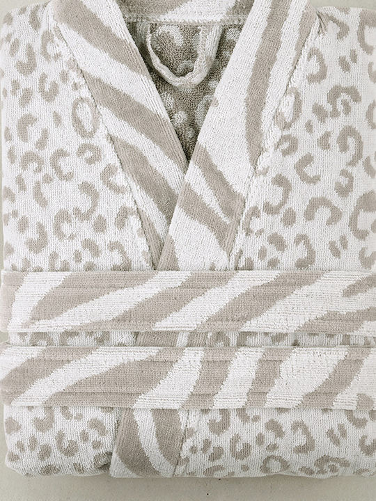 Nima Bathrobe with Collar in Gray Color 480gsm