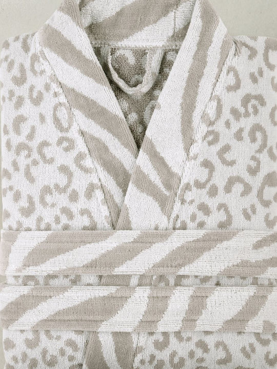 Nima Nima Bathrobe with Collar in Gray Color 480gsm