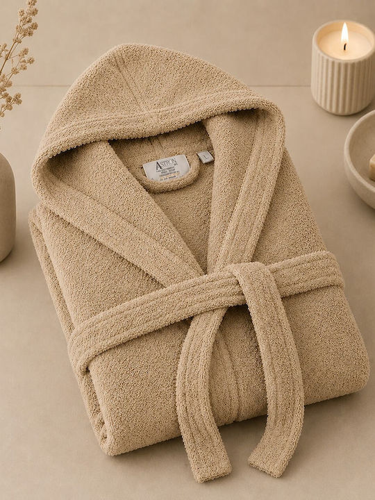 Astron Italy Bathrobe with Hood Beige 450gr/m²
