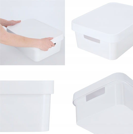 Curver Пластмаса Кутия за съхранение с капак Бял 36x27x14см 1бр