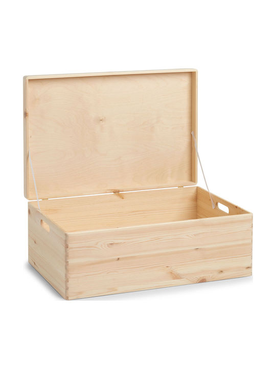Zeller Hölzernes Aufbewahrungsbox mit Deckel Beiges 60x40x24cm