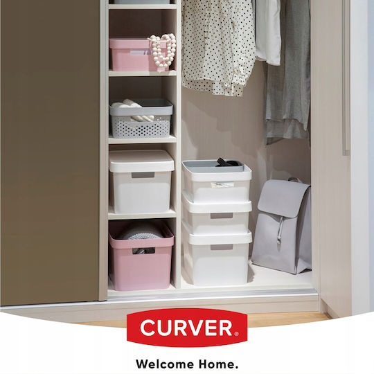 Curver Пластмаса Кутия за съхранение с капак Бял 36x27x14см 1бр