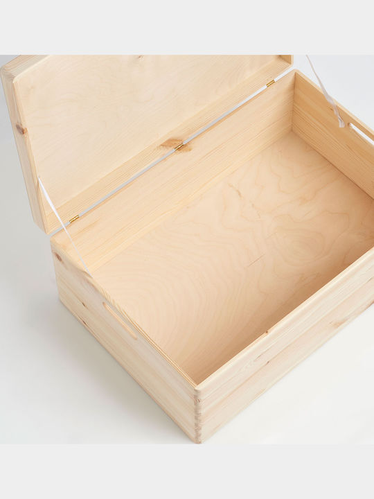 Zeller Hölzernes Aufbewahrungsbox mit Deckel Beiges 60x40x24cm