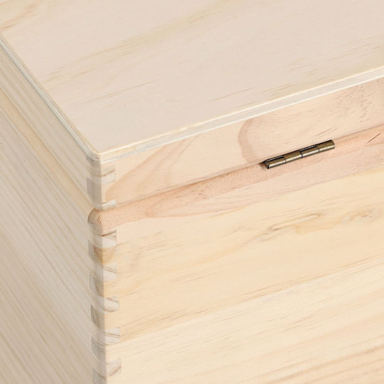 Zeller Hölzernes Aufbewahrungsbox mit Deckel Beiges 60x40x24cm