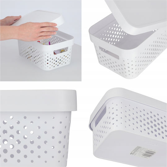 Curver Пластмаса Кутия за съхранение с капак Бял 27x19x12см 1бр