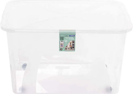 Rotho Babydesign Пластмасова Кутия За Съхранение С Колелца И Капак Прозрачен 33.5см