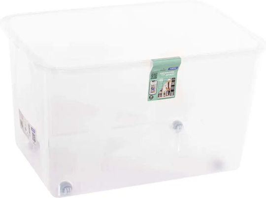 Rotho Babydesign Пластмасова Кутия За Съхранение С Колелца И Капак Прозрачен 33.5см