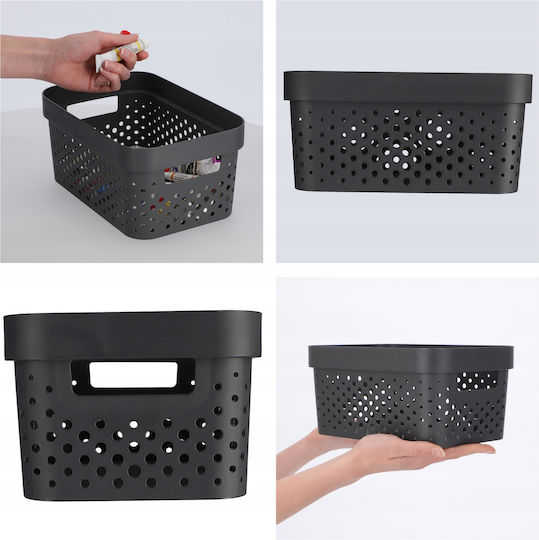 Curver Пластмаса Кутия за съхранение с капак Сив 26x18x12см 1бр