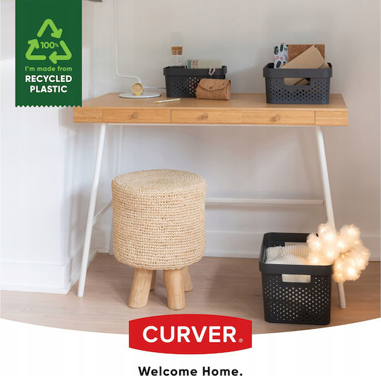 Curver Пластмаса Кутия за съхранение с капак Сив 36x27x22см 1бр