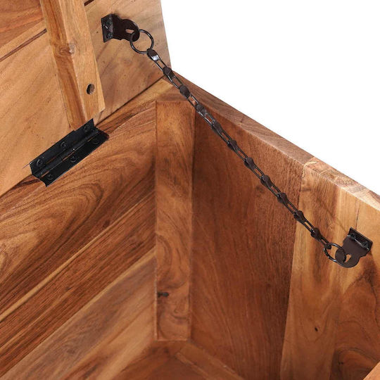 vidaXL Дървено Кутия За Съхранение С Капак Кафяво 85x40x46см