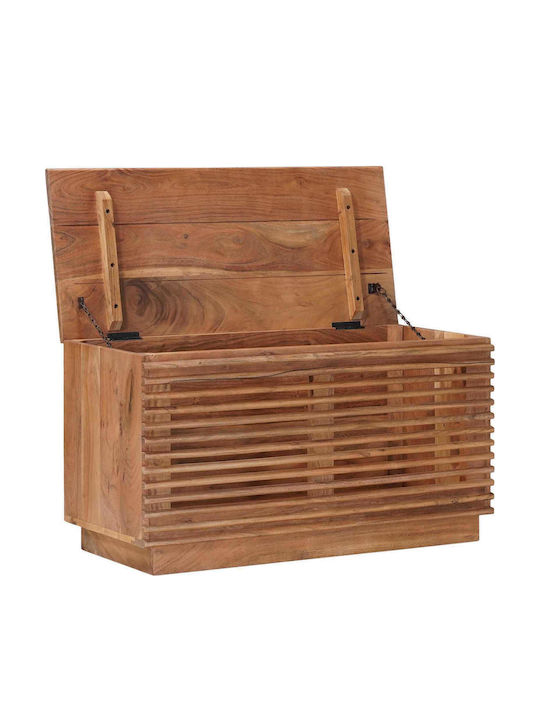 vidaXL Wooden Storage Box with Lid Brown 85x40x46cm