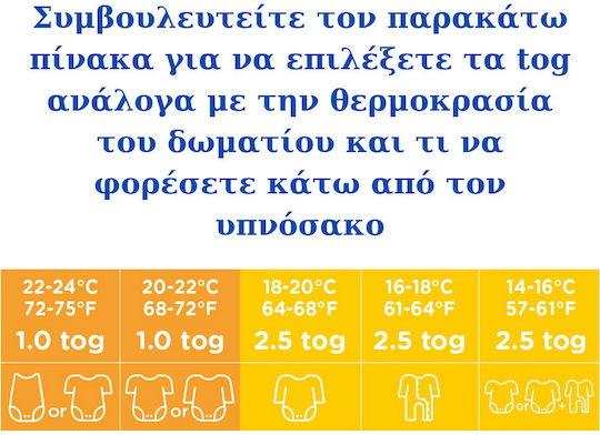 Tommee Tippee Ανοιξιάτικος Υπνόσακος Grobag 1 tog Γκρι