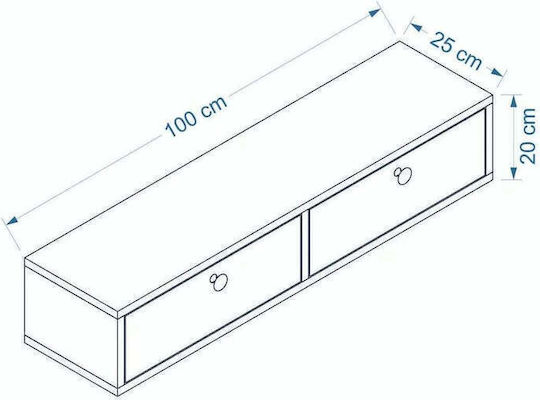 Wooden White Console L100xW20xH20cm