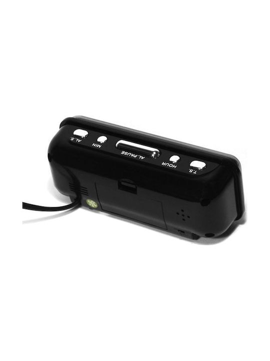 Дървен дигитален будилник термометър LED OEM