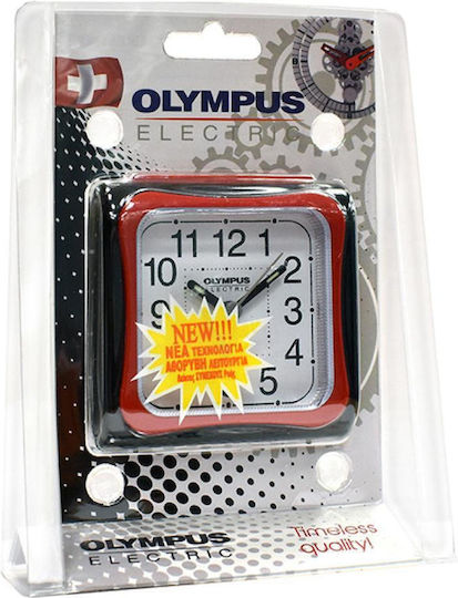 Olympus Αθόρυβο Επιτραπέζιο Ρολόι με Δείκτες Κόκκινο 78602