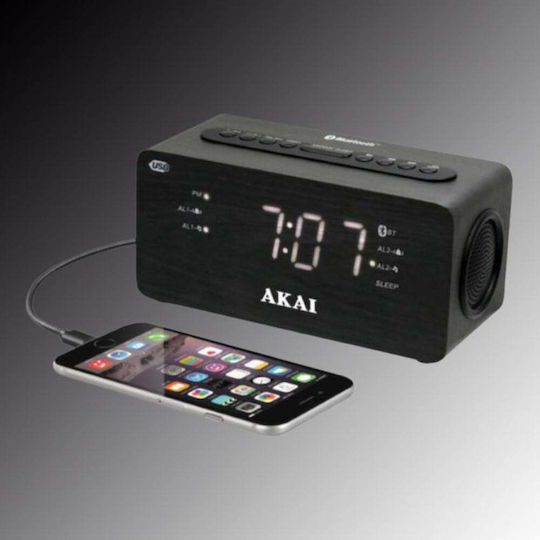 AKAI ACR-2993 Tabletop Digital LED Clock With Alarm Clock And Radio Black