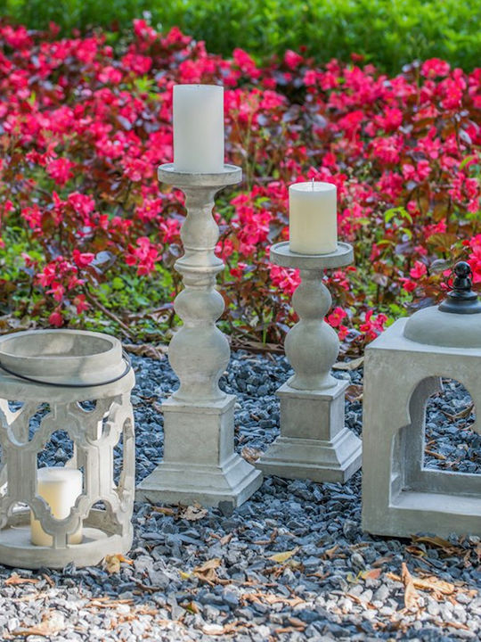 Artekko Candle Holder Stone Grey 15x15x36cm 1pcs