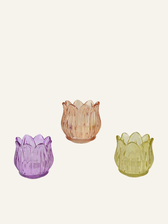Beauty Home Candle Holder Suitable for Tealights in Pink Colour 6.5x7.3cm