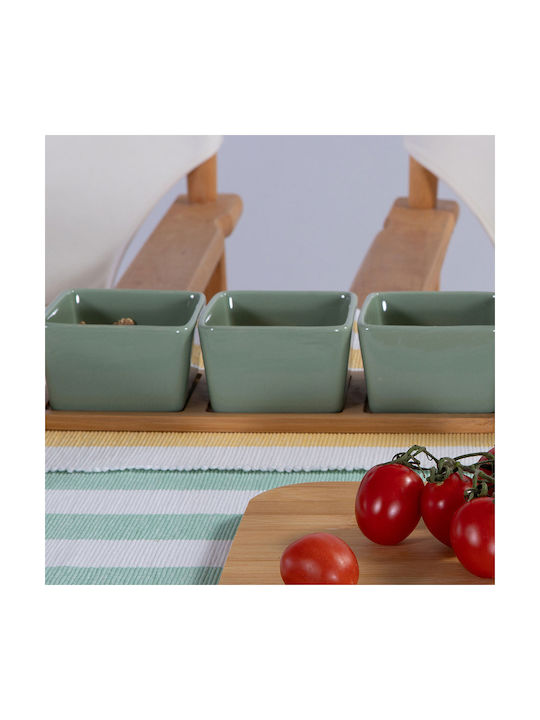 Nef-Nef Homeware Bamboo Sage Servierschalen Rund aus Bambus Weiß mit Durchmesser 27,8cm 3 Stück