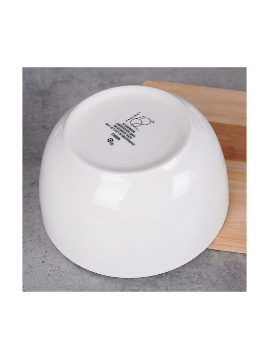 Excellent Houseware Serving Bowl Round made of Porcelain White with Diameter 15.5cm