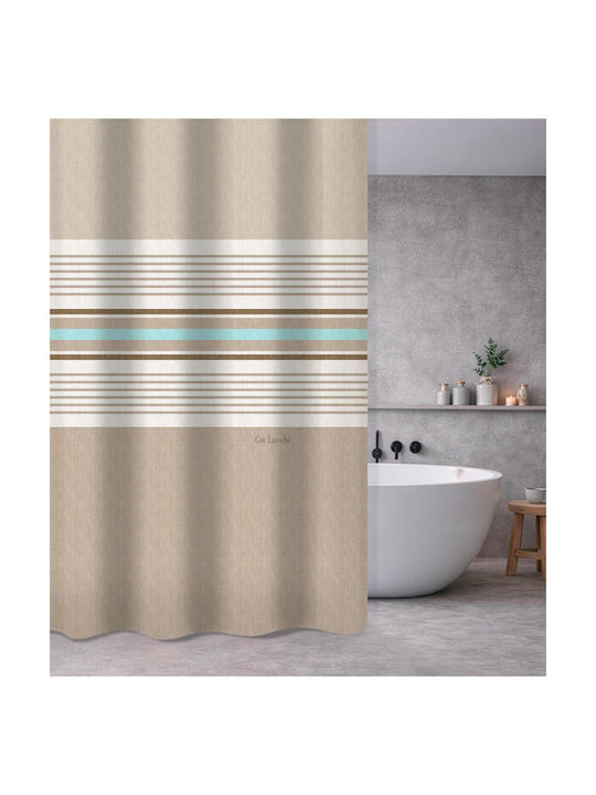 Guy Laroche Pinstripe Текстилна Душ Завеса с Втулки 180x185cm Natural