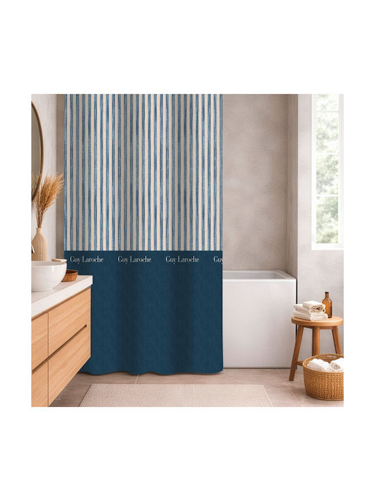 Guy Laroche Avene Fabric Shower Curtain with Grommets 180x185cm Denim