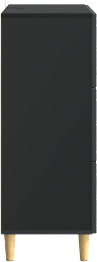 Wooden Office Cabinet Black 66x34.5x90cm