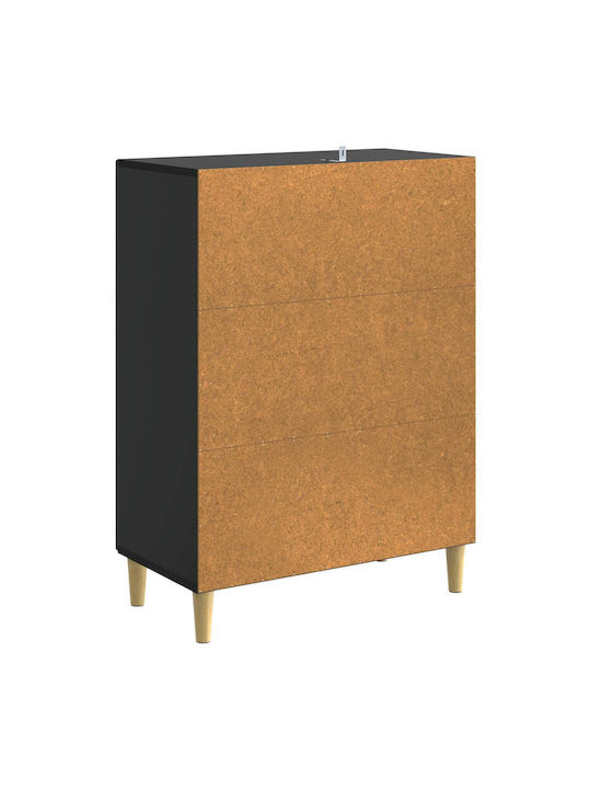 Cabinet De Birou Din Lemn Negru 66x34.5x90cm