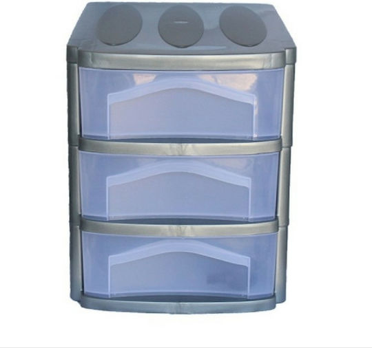 Plastic Office Drawer with Wheels White 30x40x40cm