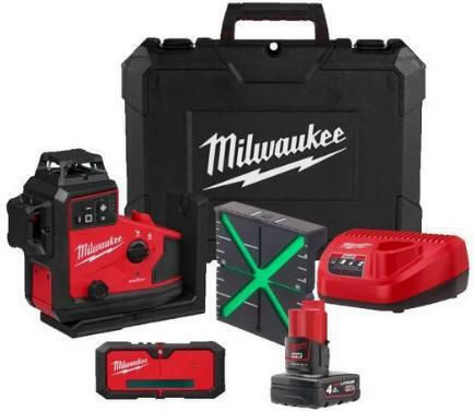 Milwaukee M12 A3PLO-401C MW Περιστροφικό Αλφάδι Laser Πράσινης Δέσμης