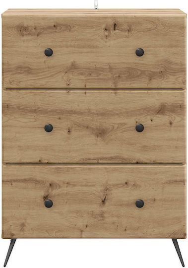 Bedroom Chest of Drawers Wood & Metal 66x34.5x90cm