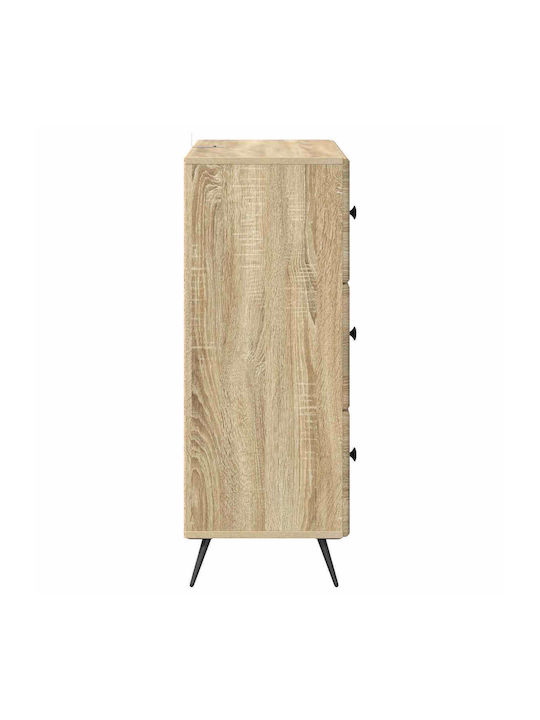 Kommode Schlafzimmer aus Holz & Metall mit 3 Schubladen 66x34.5x90cm