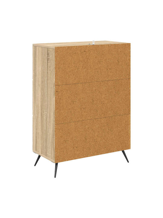 Kommode Schlafzimmer aus Holz & Metall mit 3 Schubladen 66x34.5x90cm